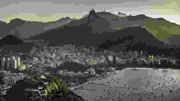 Rio de Janeiro at sunset, saved as JPEG at the same size
